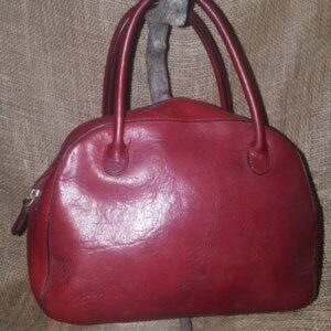 Italian Leather, little larger than mini, Red